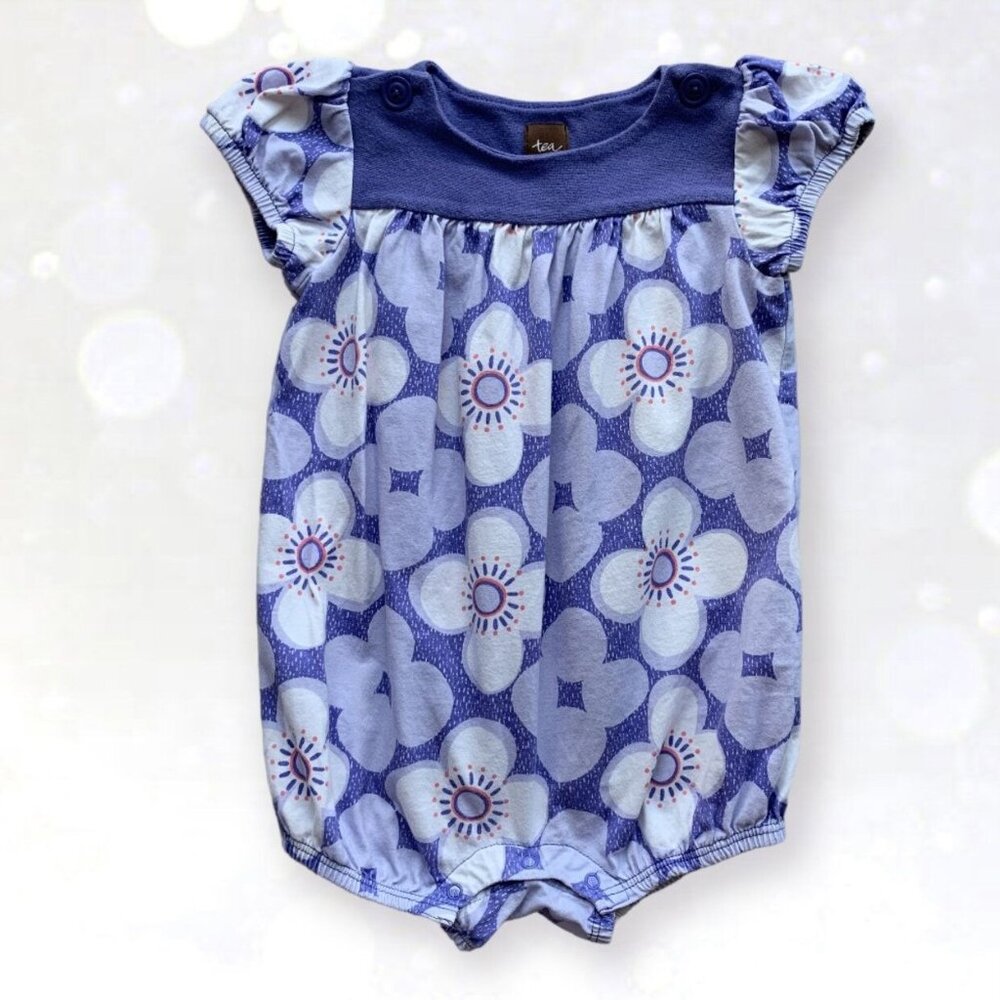 Tea Collection Starflower Puff Sleeve Romper